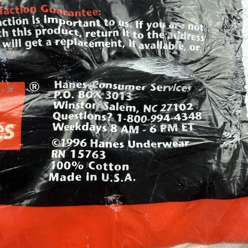 Vintage 1996 Hanes Men's Briefs Underwear Size 2X (48-50)Pack of 3 New Old Stock